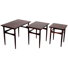 Mid Century Rosewood Nesting Tables Kai Kristiansen