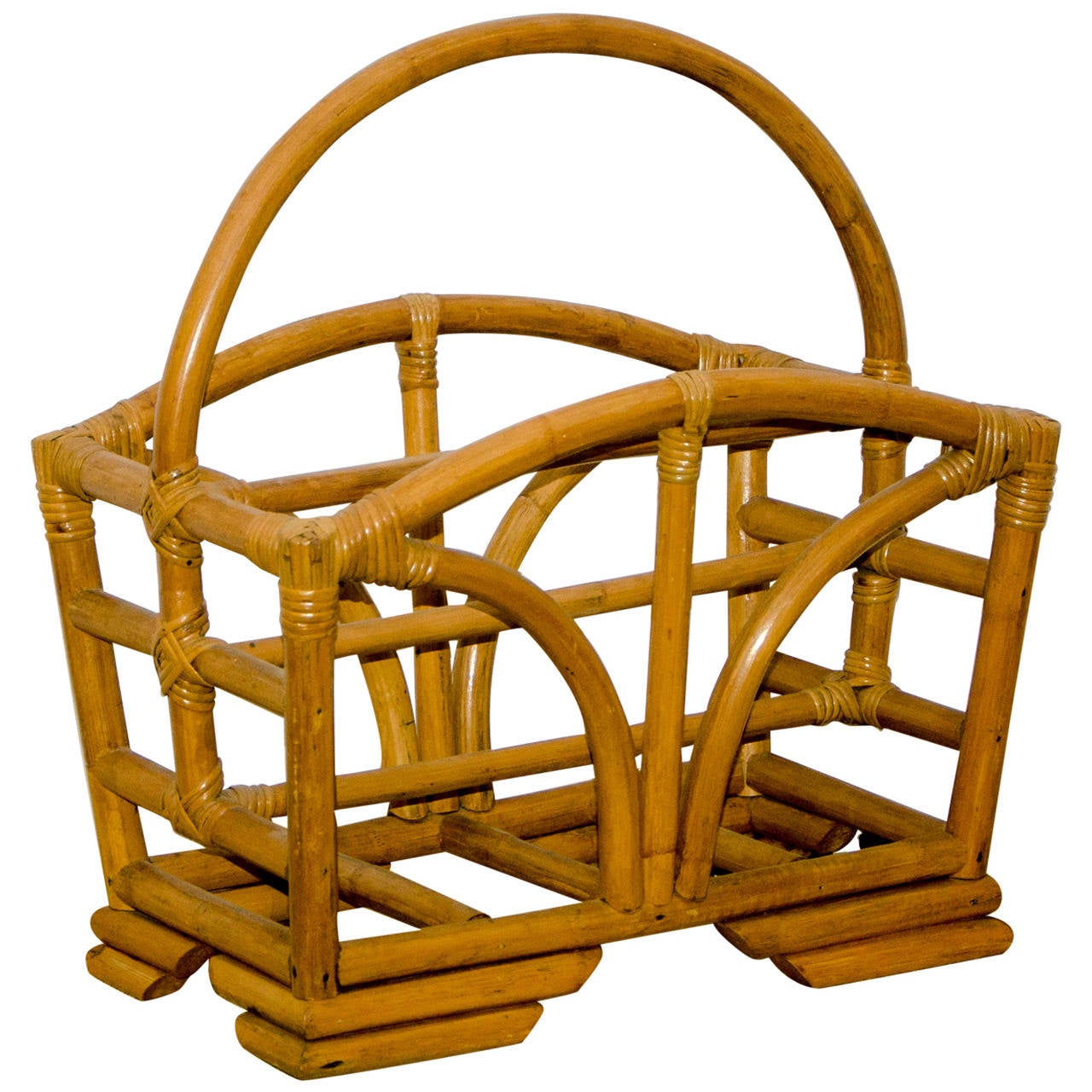Rattan Magazine Rack at 1stdibs