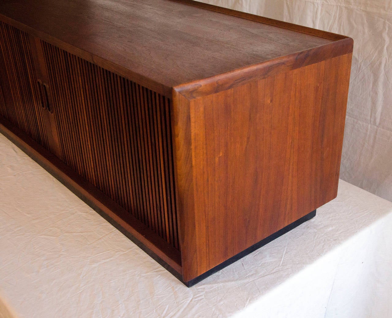 Mid Century Walnut Low Record Cabinet 1