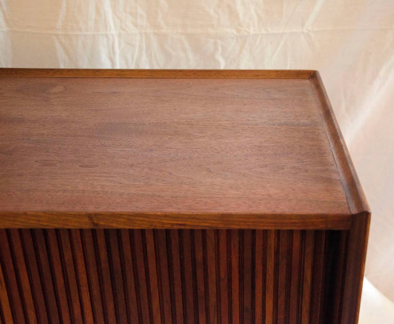 20th Century Mid Century Walnut Low Record Cabinet