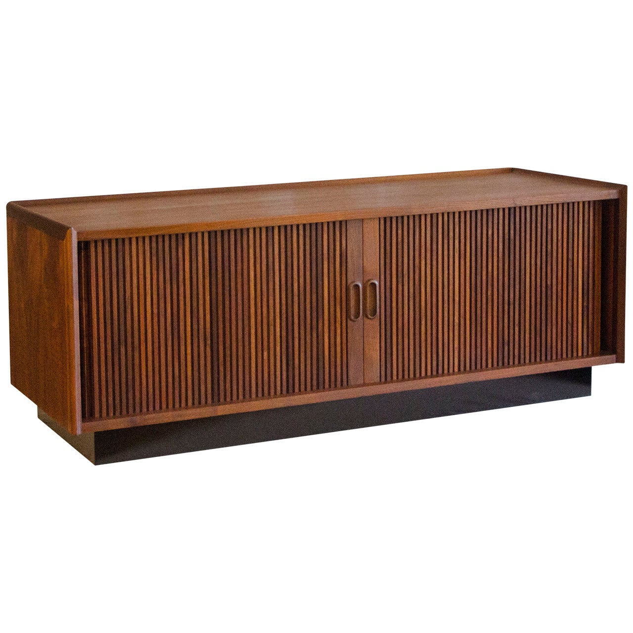Mid Century Walnut Low Record Cabinet