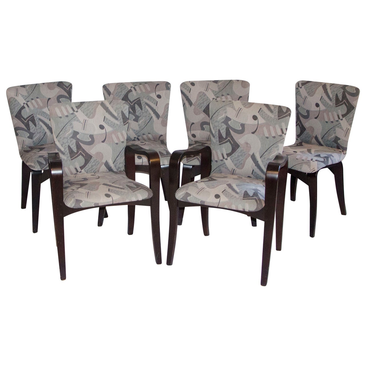 Mid-Century-Esszimmerstühle aus gebogenem Sperrholz - Thaden-Jordan im Angebot