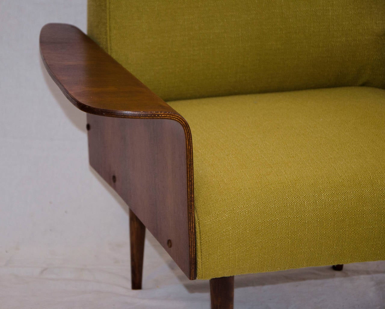 Walnut Bent Ply Lounge Chair in the Style of George Mulhauser 3