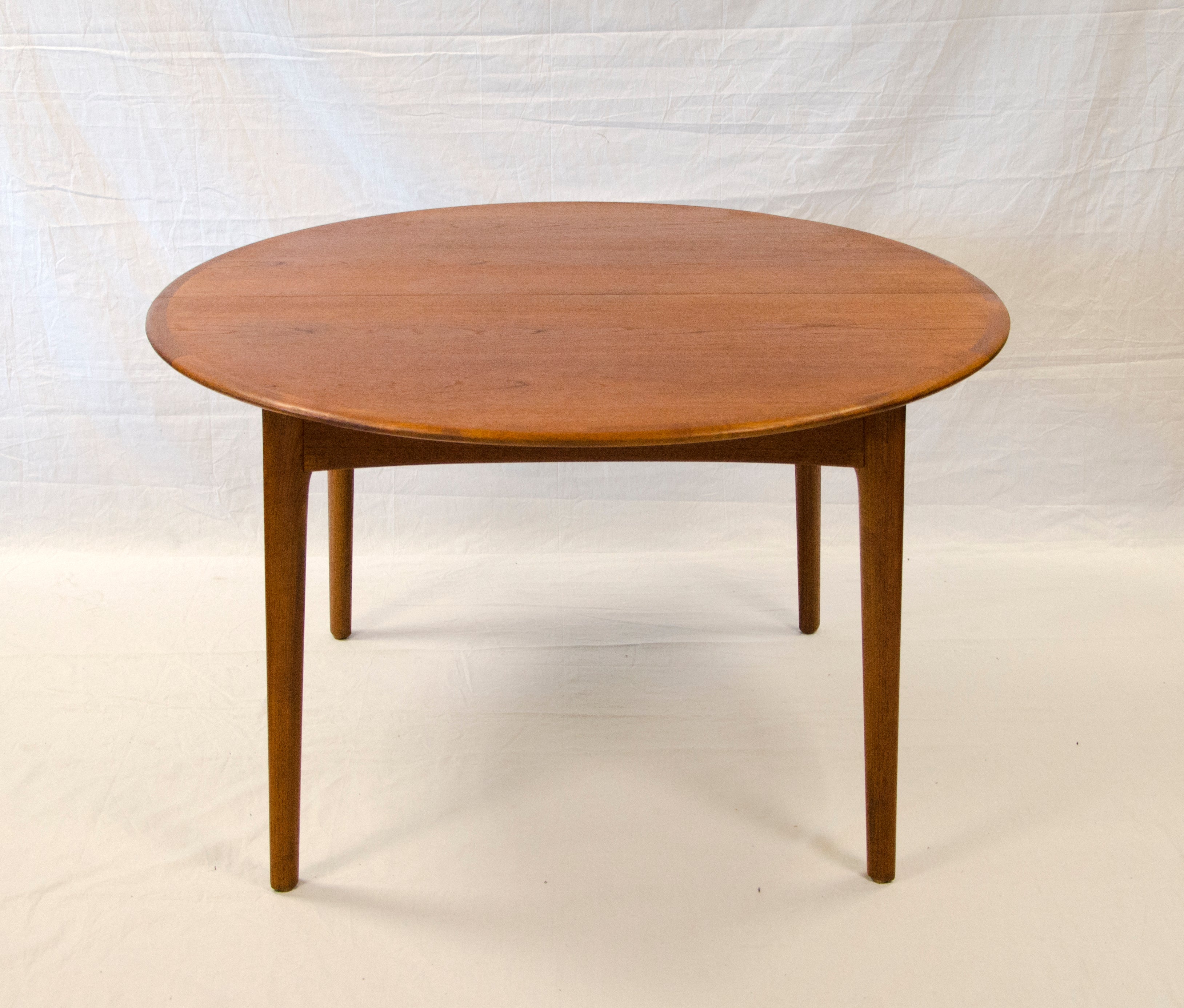 Round Teak Dining Table Danish - Two Leaves