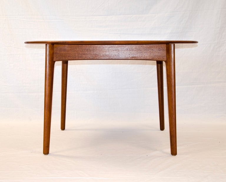 Round Teak Dining Table Danish - Two Leaves 1