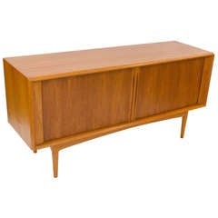 Mid Century Danish Teak Credenza - Tambour Doors