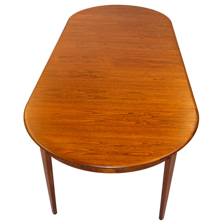 Round Danish Teak Dining Table Large Three Leaves at 1stDibs 3 leaf