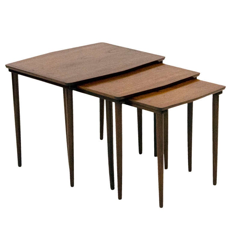 Mid Century Danish Teak Nesting Tables at 1stdibs