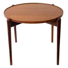 Small Round Teak Accent Table