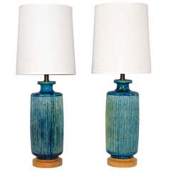 Mid Century Pair of Lamps - Large