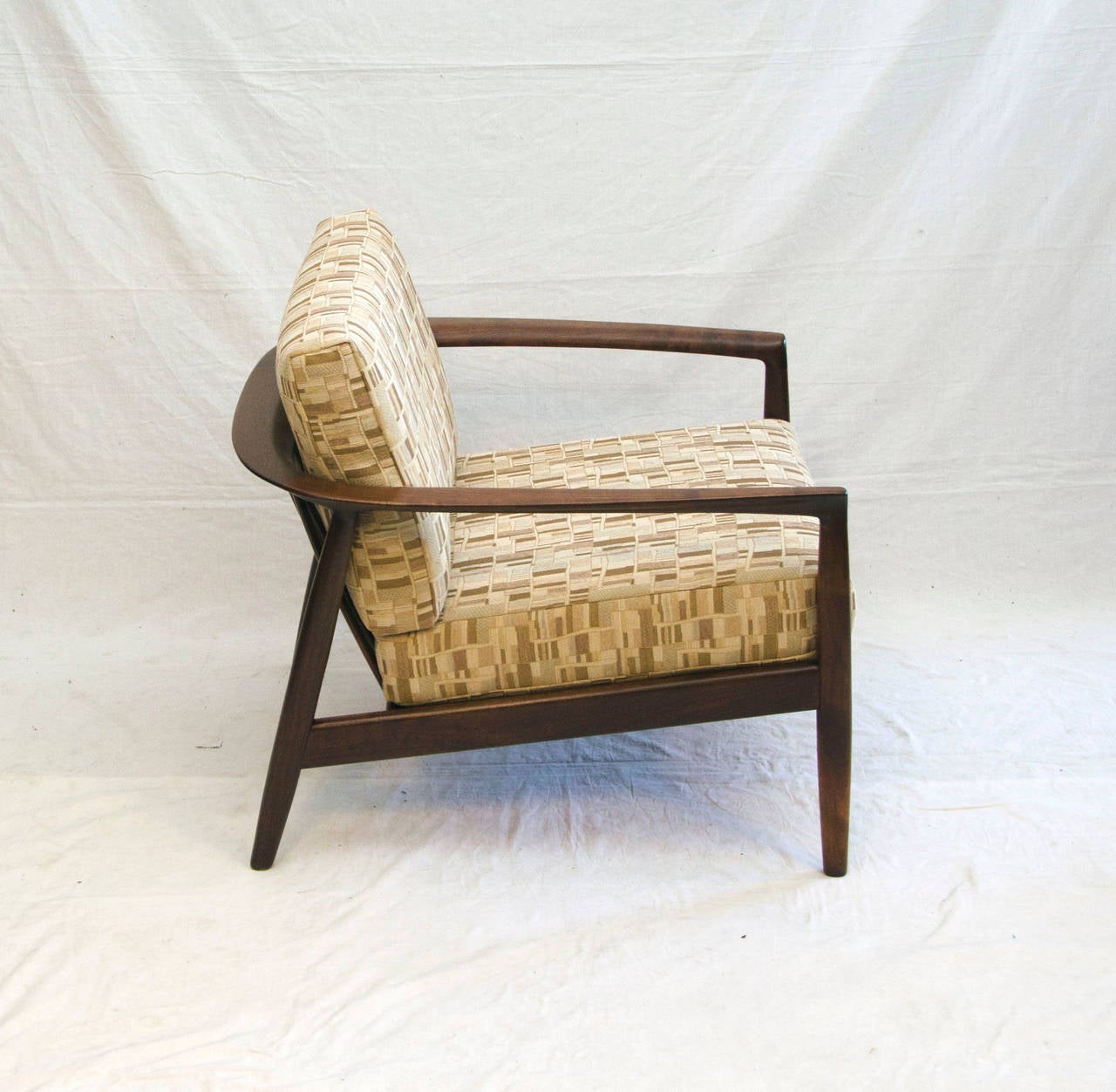 Swedish Mid-Century DUX Walnut Lounge Chair by Folke Ohlsson