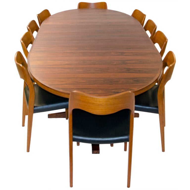John Mortensen Rosewood Oval Dining Table - Two Leaves at ...