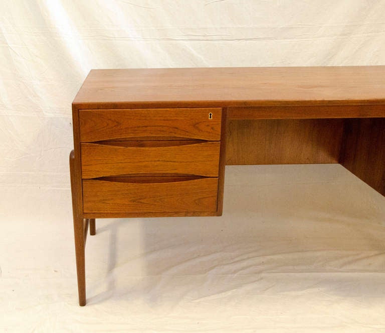 20th Century Mid Century Danish Teak Desk by Arne Vodder