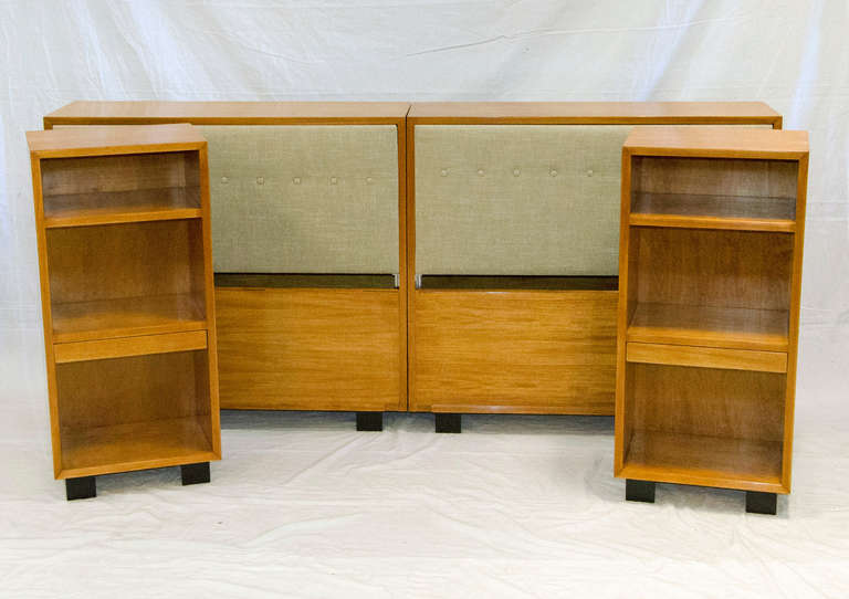 Mid Century Double Twin or King Size Bed and Two Night Stands by George Nelson 1