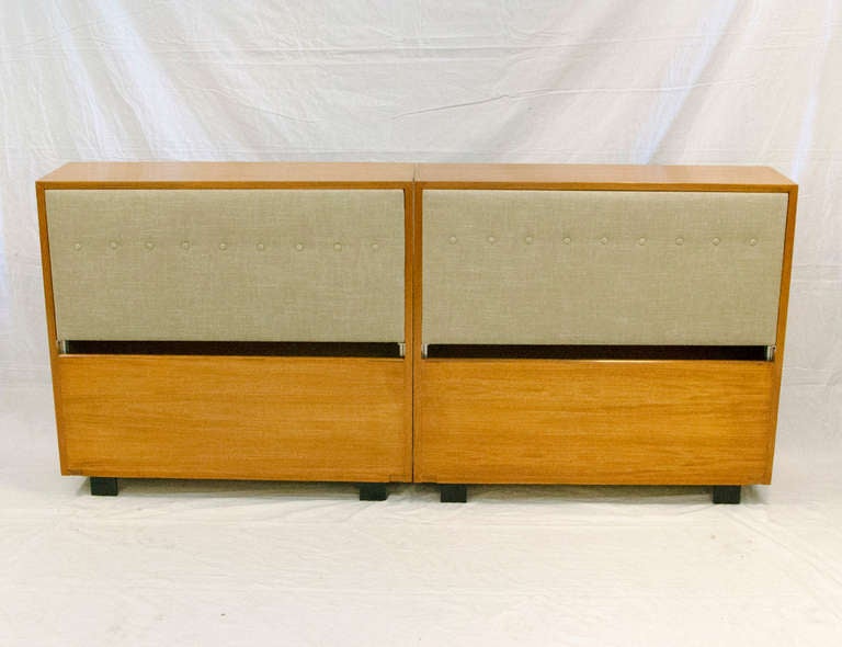 Mid-Century Modern Mid Century Double Twin or King Size Bed and Two Night Stands by George Nelson