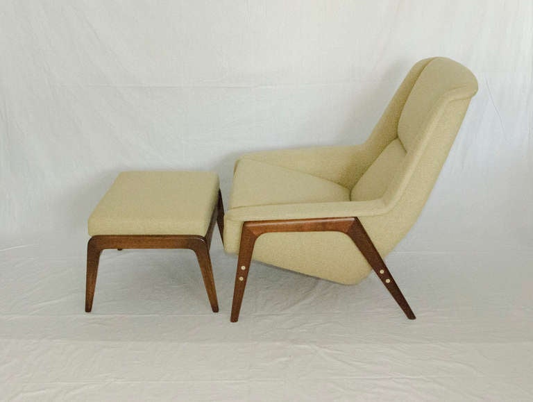 Mid Century Lounge Chair And Ottoman For Dux Sweden At 1stdibs Swedish Mid Century Lounge Chair And Ottoman For Dux Sweden