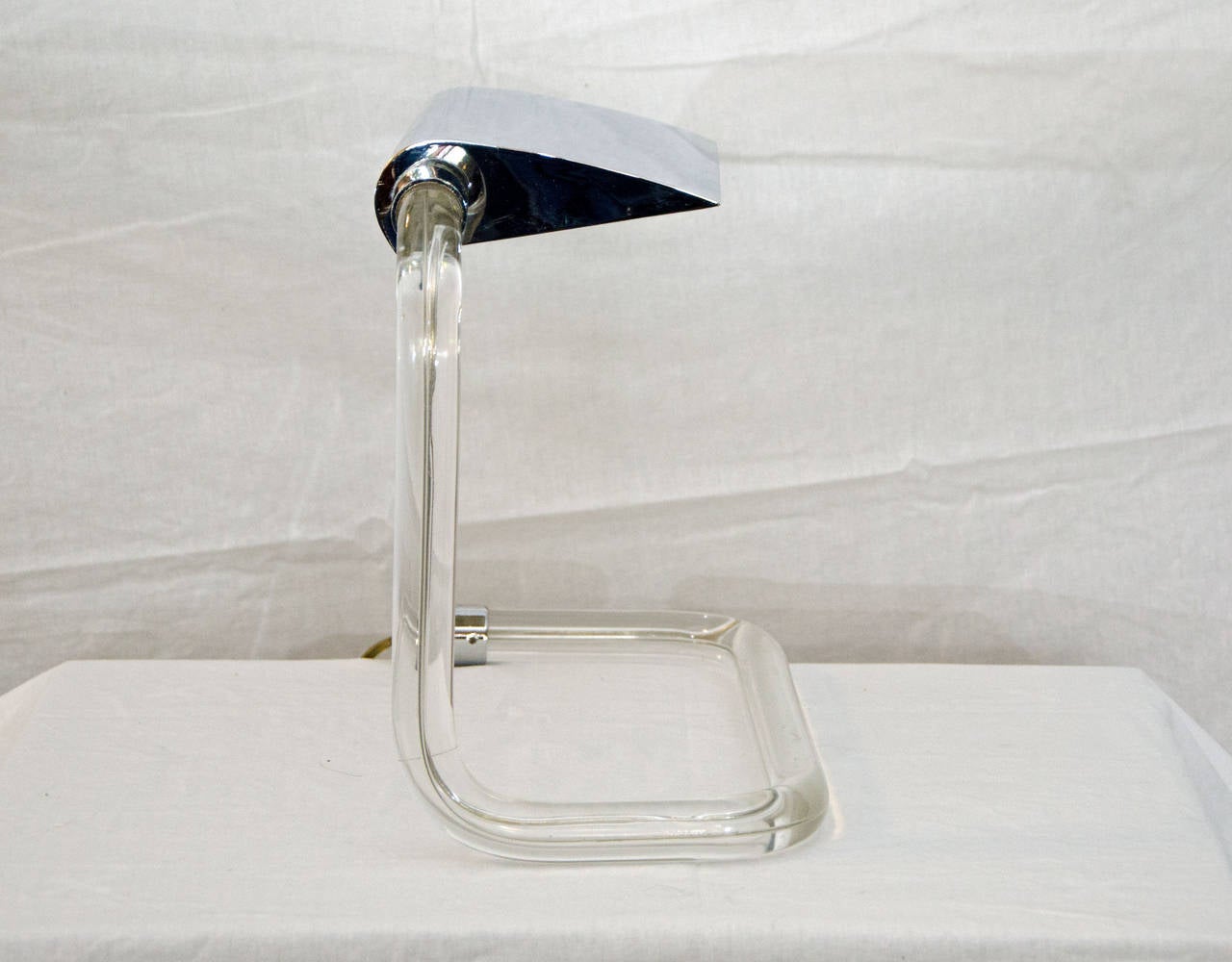 Plated Mid-Century Desk Lamp, Crylicord by Peter Hamburger