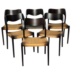 Set of 6 Moller #71 Dining Chairs - Ebonized