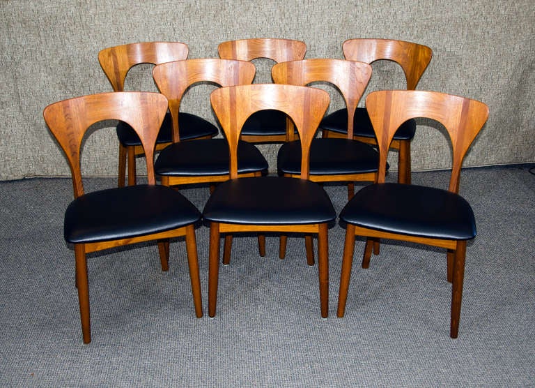 Mid-Century Modern Danish Teak Dining Chairs Set of 8 - Neils Koefoeds