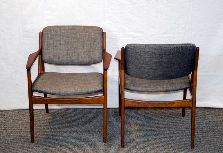 Mid-20th Century Danish Teak Swivel Back Dining Chairs Set of 6 Arne Vodder