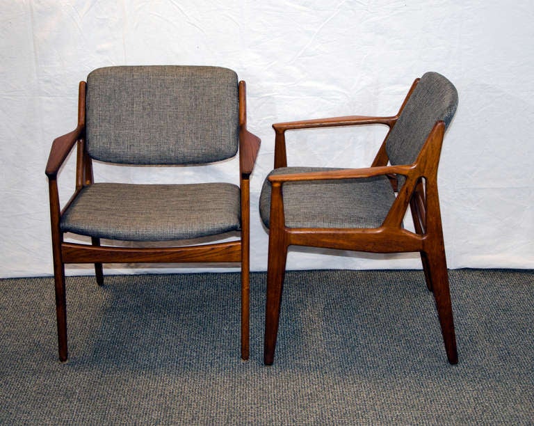 Danish Teak Swivel Back Dining Chairs Set of 6 Arne Vodder 1