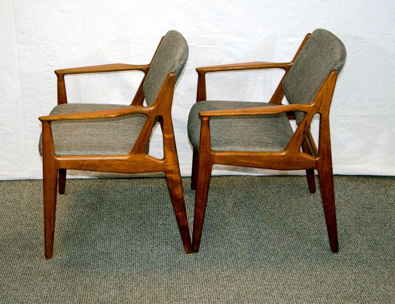 Danish Teak Swivel Back Dining Chairs Set of 6 Arne Vodder 2