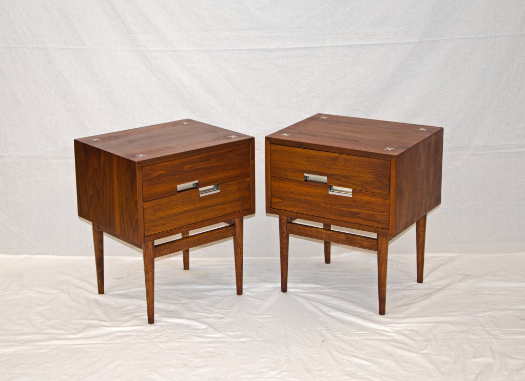 Pair of Walnut Night Stands American of Martinsville