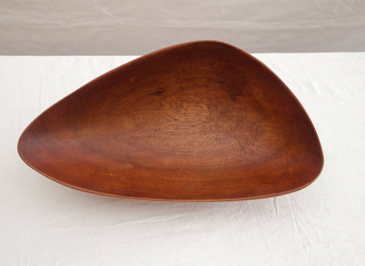 Asymmetric Danish Teak Bowl by Digsmed In Excellent Condition In Crockett, CA