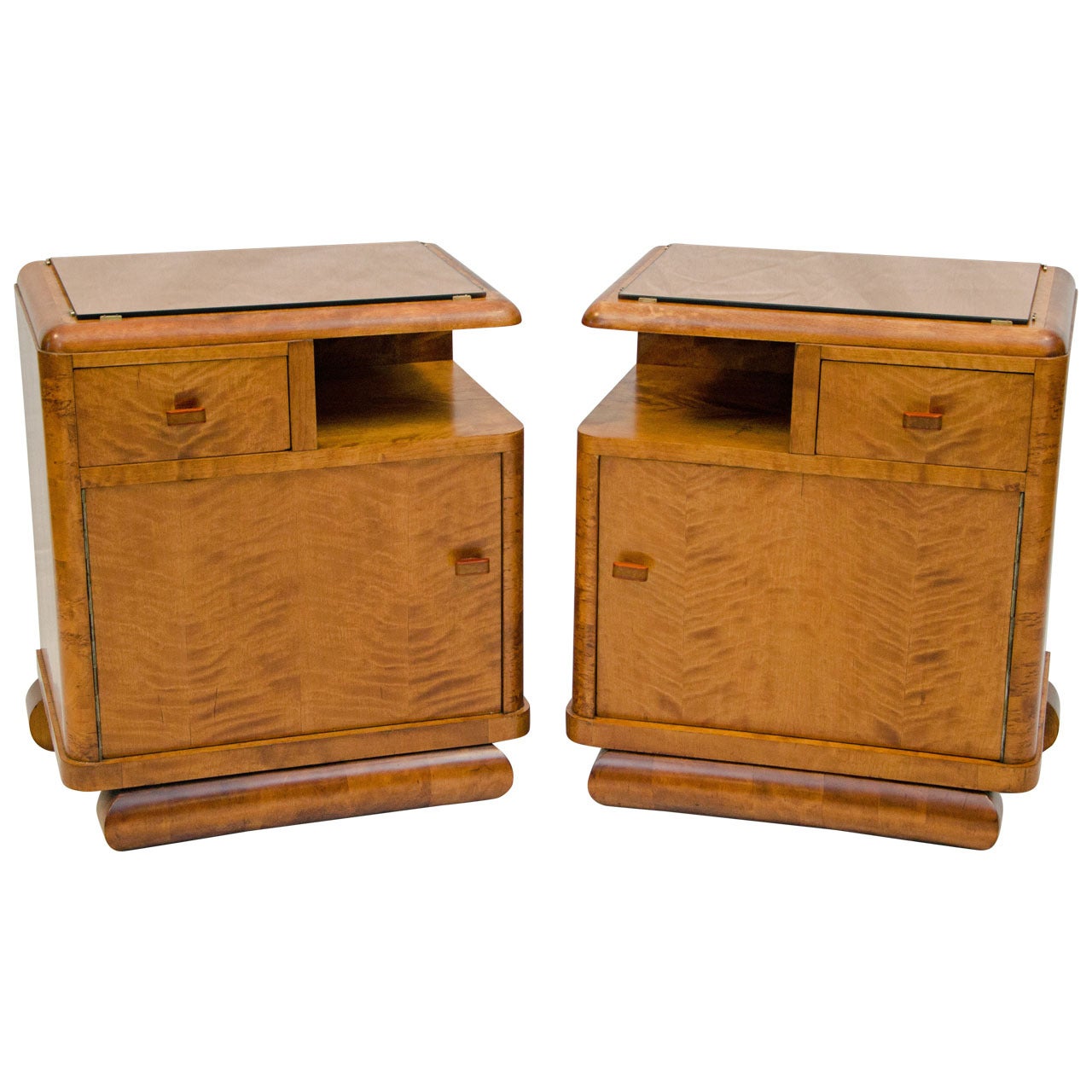 Pair of Nightstands, French Art Deco For Sale