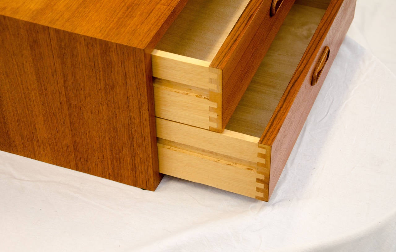 Mid-Century Modern Mid Century Teak Two-Drawer Desk or Jewelry Cabinet for Bruksbo