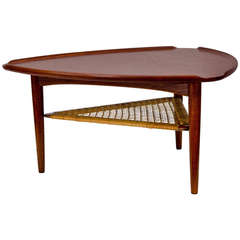 Mid Century Danish Teak Occasional Table Triangular