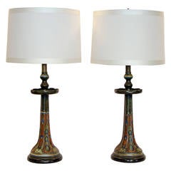 Vintage Pair of Lamps, Gouda Pottery, Holland