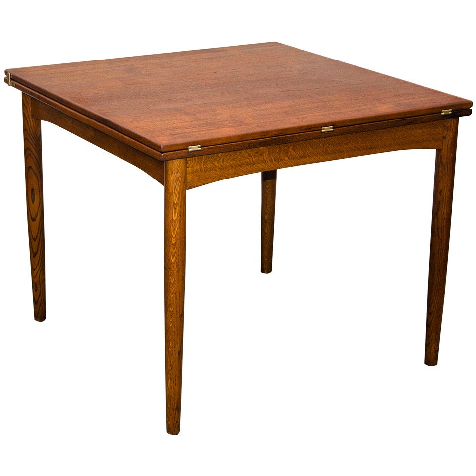 Mid-Century Small Danish Teak Flip-Top Dining Table by Borge Mogensen