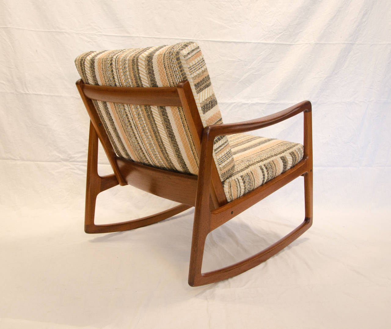 Danish Teak Rocking Chair by Ole Wanscher for France & Sons In Excellent Condition In Crockett, CA