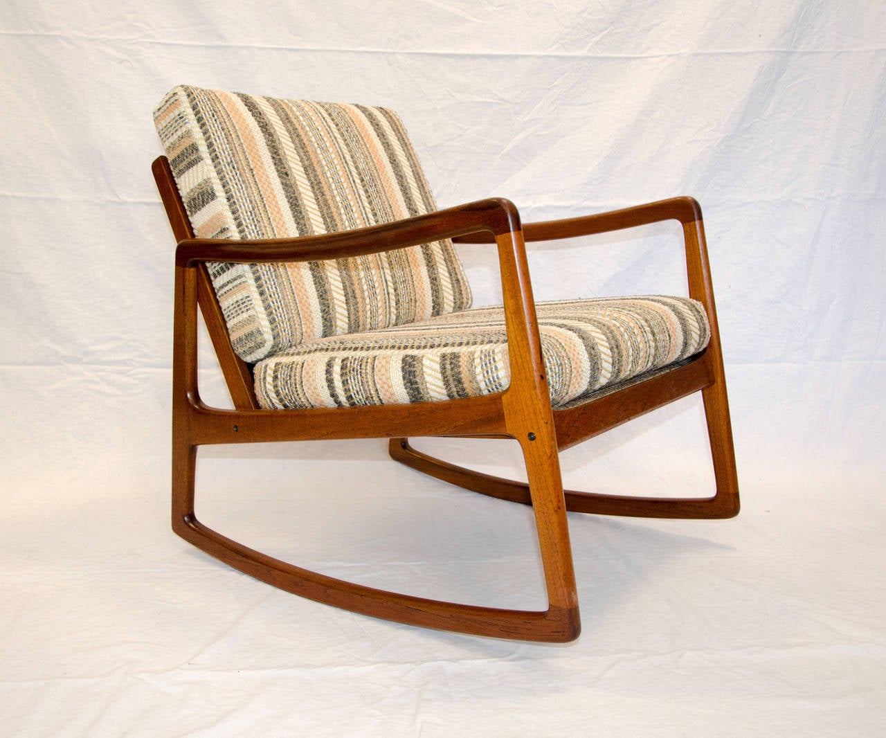 Danish Teak Rocking Chair by Ole Wanscher for France & Sons In Excellent Condition In Crockett, CA
