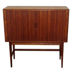 Danish Teak Tambour Bar/Cocktail Cabinet