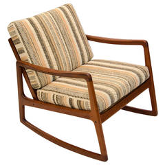 Danish Teak Rocking Chair by Ole Wanscher for France & Sons