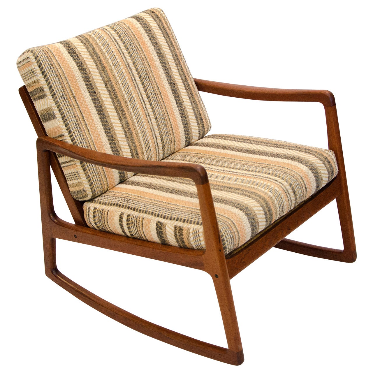 Danish Teak Rocking Chair by Ole Wanscher for France & Sons