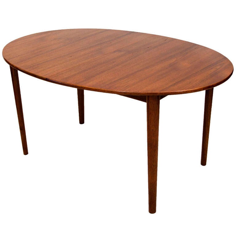 Oval Danish Teak Dining Table Mobelfabrik at 1stDibs