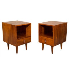 Pair of Mid Century Walnut Nightstands - Glenn of California