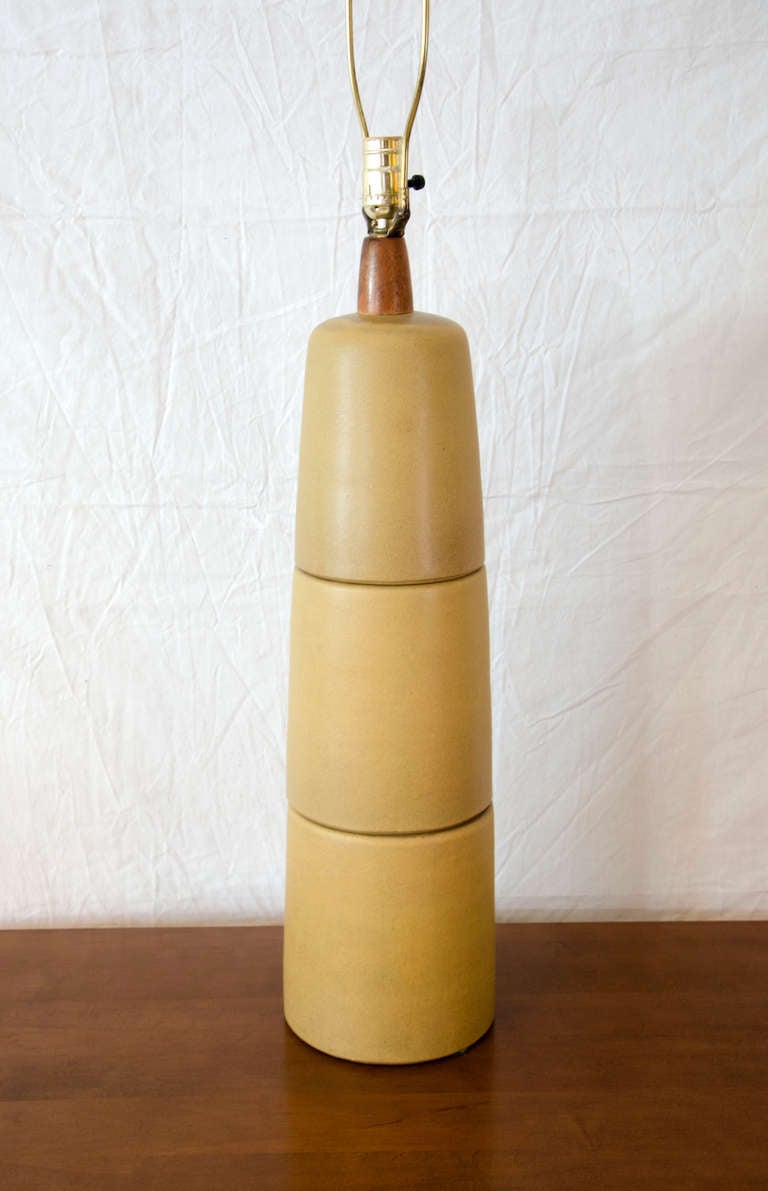 Mid-Century Modern Tall Ceramic Table Lamp by Gordon Martz