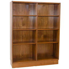 Mid Century Danish Walnut Bookcase by Poul Hundevad