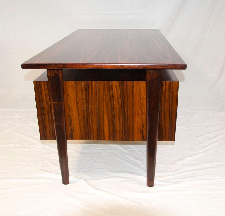 Mid Century Danish Rosewood Desk by Kai Kristiansen 1