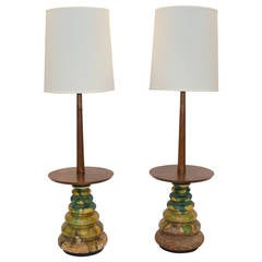 Pair of Floor Lamps with Ceramic Bases