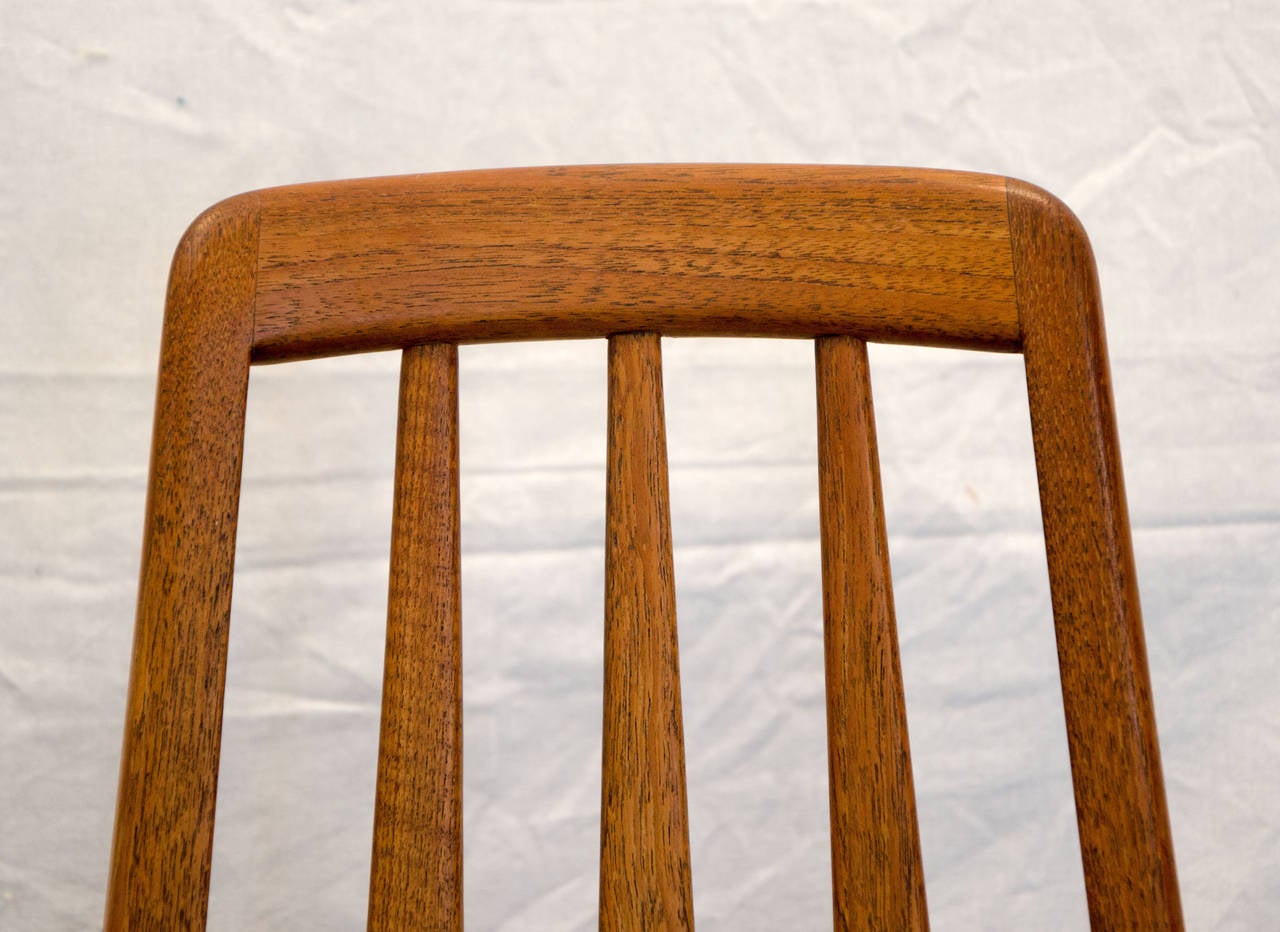 Faux Leather Six Danish Teak Dining Chairs, Koefoed Hornslet