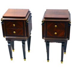 Vintage Pair of French Art Deco Nightstands