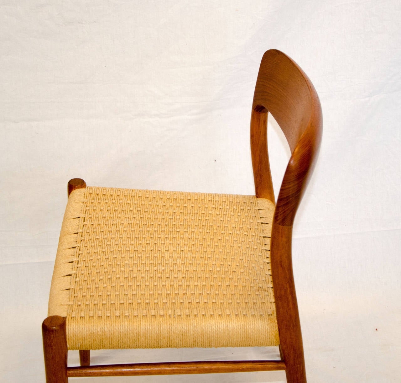 Four Danish Teak Dining Chairs, Niels Moller #75 In Good Condition In Crockett, CA