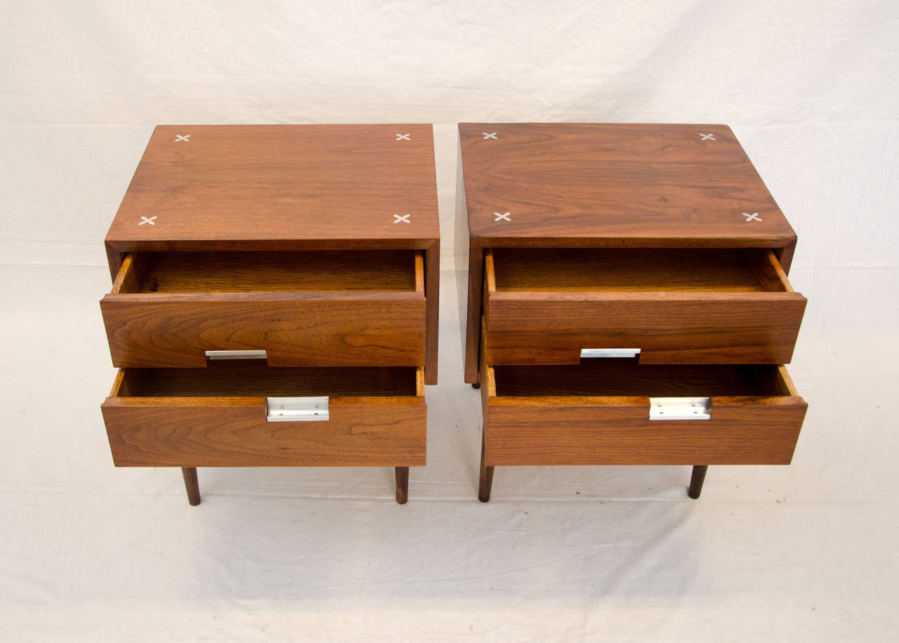 Pair of Mid Century Walnut Night Stands