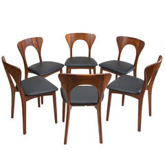 Set of Six Danish Teak Peter Dining Chairs by Koefoed Hornslet