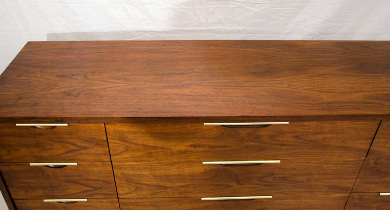American Mid-Century Walnut Dresser, Kent Coffey Tableau